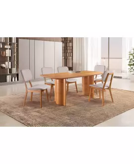 Sala de Jantar Laminada 6 Cadeiras 1,80x1,0m - Tokyo - Requinte Salas