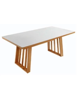Mesa de Jantar Retangular Sofisticada em Vidro - Belvedere - Gold Salas