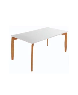 Mesa de Jantar  Tampo  Retangular com Vidro - Doha - Gold Salas