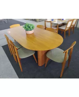 Sala de Jantar Tampo Oval Laminada 6 Cadeiras 1,80x1,0m - Hórus - Requinte Salas