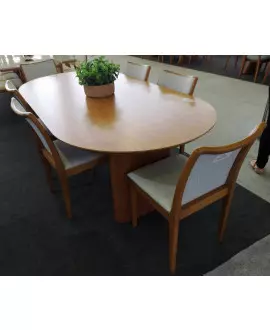 Sala de Jantar Tampo Oval Laminada 6 Cadeiras 2,0x1,0m - Itália - Requinte Salas
