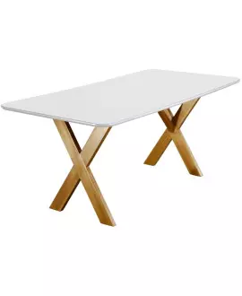 Mesa de Jantar com Vidro Madeira Maciça - Munique - Móveis Mundial