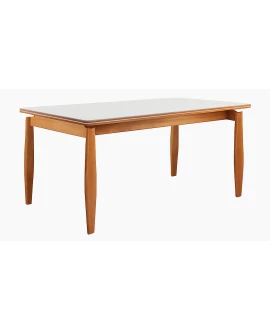Mesa de Jantar Tampo Retangular com Vidro - November - Gold Salas
