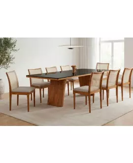 Sala de Jantar Moderna 8 Cadeiras - Madri - Requinte Salas  