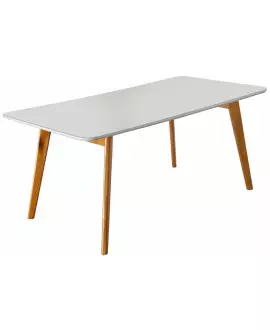 Mesa de Jantar com Vidro Madeira Maciça - Slim - Móveis Mundial