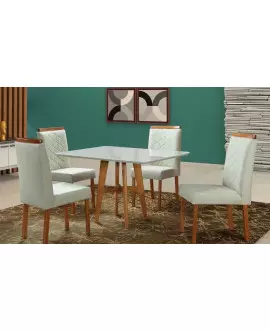 sala de jantar completa 4 lugares milao art salas