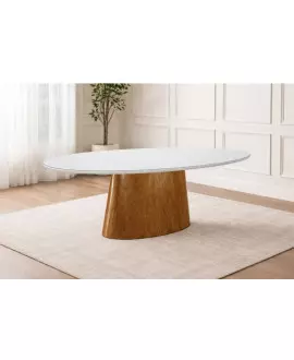 Mesa de Jantar Oval 2,00x1,00m  Atenas Imperial Móveis