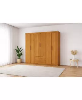 Guarda Roupa com 6 Portas 2 Gavetas Platinum -Grand Line