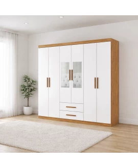 Guarda Roupa com 2 Espelhos e 6 Portas Platinum -Grand Line