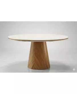 Mesa de jantar Redonda tampo duplo 1,10m base Cone Imperial