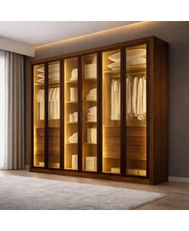  Guarda Roupa 8 Gavetas 12 Prateleiras GLOW GLASS - Novo Horizonte 