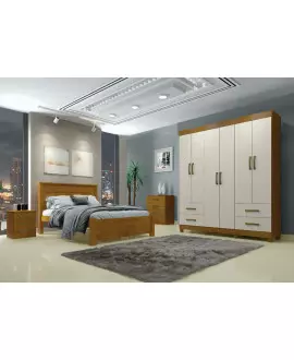 Guarda Roupa Casal 6 Portas 4 Gavetas - Recife - Leifer Móveis