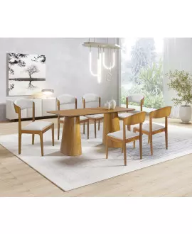Sala de Jantar Moderna com 6 Cadeiras 1,80x0,90m - Brindisi - Art Salas