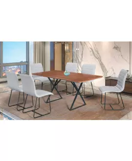 Sala de jantar retangular completa 6 cadeiras 1,60x0,90m - Angra - CM Decor