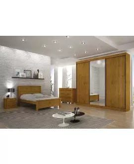 Guarda Roupa Casal com Espelho 3 Portas 6 Gavetas - San Marino