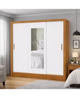 Guarda Roupa 3 Portas 3 Gav e Espelho Sapphire -Grand Line