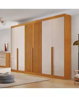 Guarda-Roupa Casal Ripado 6 Portas 6 Gavetas - Siena - Bianchi Móveis