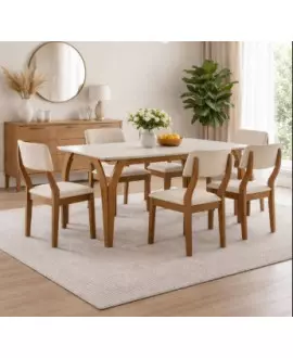 Sala de Jantar Completa com 6 Cadeiras Mave -Domus Móveis
