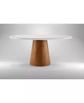 Mesa de Jantar Redonda com Vidro - Dora - Requinte Salas