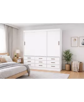 Guarda Roupa 9 Gavetas 3 Portas Sunset-Grand Line