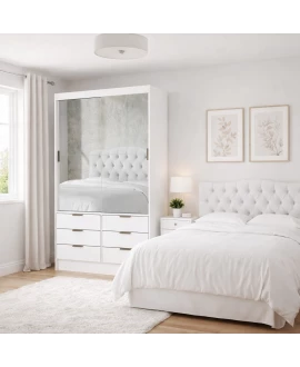 Guarda Roupa 6 Gavetas 2 Portas Espelhado Sunset-Grand Line