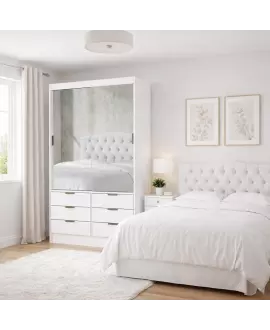 Guarda Roupa 6 Gavetas 2 Portas Espelhado Sunset-Grand Line