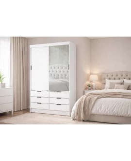 Guarda Roupa 6 Gavetas 2 Portas 1 Espelho Sunset-Grand Line