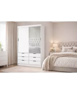 Guarda Roupa 6 Gavetas 2 Portas 1 Espelho Sunset-Grand Line