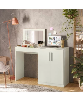 	 Mesa Escrivaninha / Penteadeira com Espelho Belle - MobiBaby