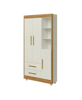 Guarda Roupa 3 Portas 2 Gavetas 3 Nichos  Prime - MobiBaby