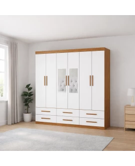 Guarda Roupa 6 Portas 6 Gavetas e Espelho Unique -Grand Line