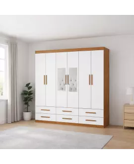 Guarda Roupa 6 Portas 6 Gavetas e Espelho Unique -Grand Line