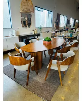 Sala de Jantar Tampo Orgânico com 8 Cadeiras 2,0x1,0m - Florença - Art Salas