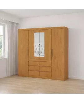 Guarda Roupa 4 Portas 6 Gavetas 2 espelhos Xline -Grand Line