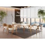 Sala de Jantar Moderna Madeira Maciça 6 Cadeiras 1,60x1,0m - Dália - Harmonia Salas