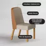 Conjunto jantar 6 cadeiras maciça 2x1 Iza  - Arbo Design