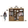 Guarda Roupa 6 Portas 8 Gavetas  VITRINE GLASS - Novo Horizonte 