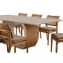Sala de Jantar Base Laminada com 8 cadeiras 2,20x1,10m - Zeus