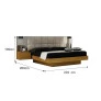 Cama Casal com Espelho Painel Estofado - Braga - Leifer Móveis