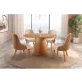 Sala de Jantar Redonda;Base Cônica 4 Cadeiras 1,35m - Caribe - Star Móveis