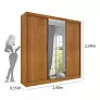 Guarda Roupa Casal com Espelho 3 Portas 4 Gavetas - Dacar