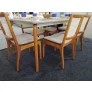 Sala de Jantar madeira maciça com vidro  6 Cadeiras 1,80x1,0m - Esparta- Requinte Salas