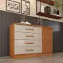 Cômoda para Quarto Ripada 1 Portas 4 Gavetas - Barcelona - Tcil Móveis