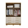 Guarda Roupa Solteiro 2 Portas 6 Gavetas - Capri - Móveis Novo Horizonte