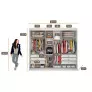 Guarda Roupa Casal com Espelho 3 Portas de Correr 6 Gavetas - Diamond-Branco ENVIO IMEDIATO