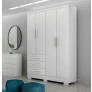 Guarda Roupa Solteiro com Pés 4 Portas 3 Gavetas - Encant 