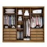 Guarda Roupa Casal Com Espelho 6 Portas 8 Gavetas - Robust Plus