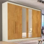 Guarda Roupa Casal com Espelho 6 Portas 4 Gavetas - Oslo