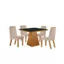 Sala de Jantar Quadrada Completa com 4 Cadeiras 0,90x0,90m - Prada - LJ Móveis