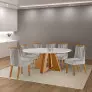Sala de Jantar Redonda com 6 Cadeiras 1,35m - Madri - LJ Móveis